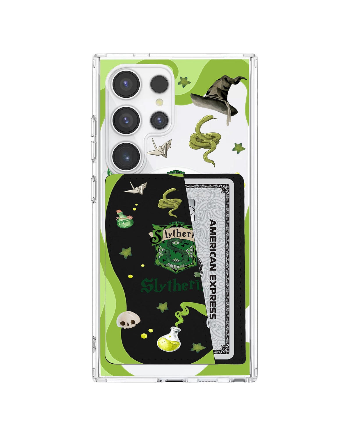 Android Leather Wallet Case - Slytherin