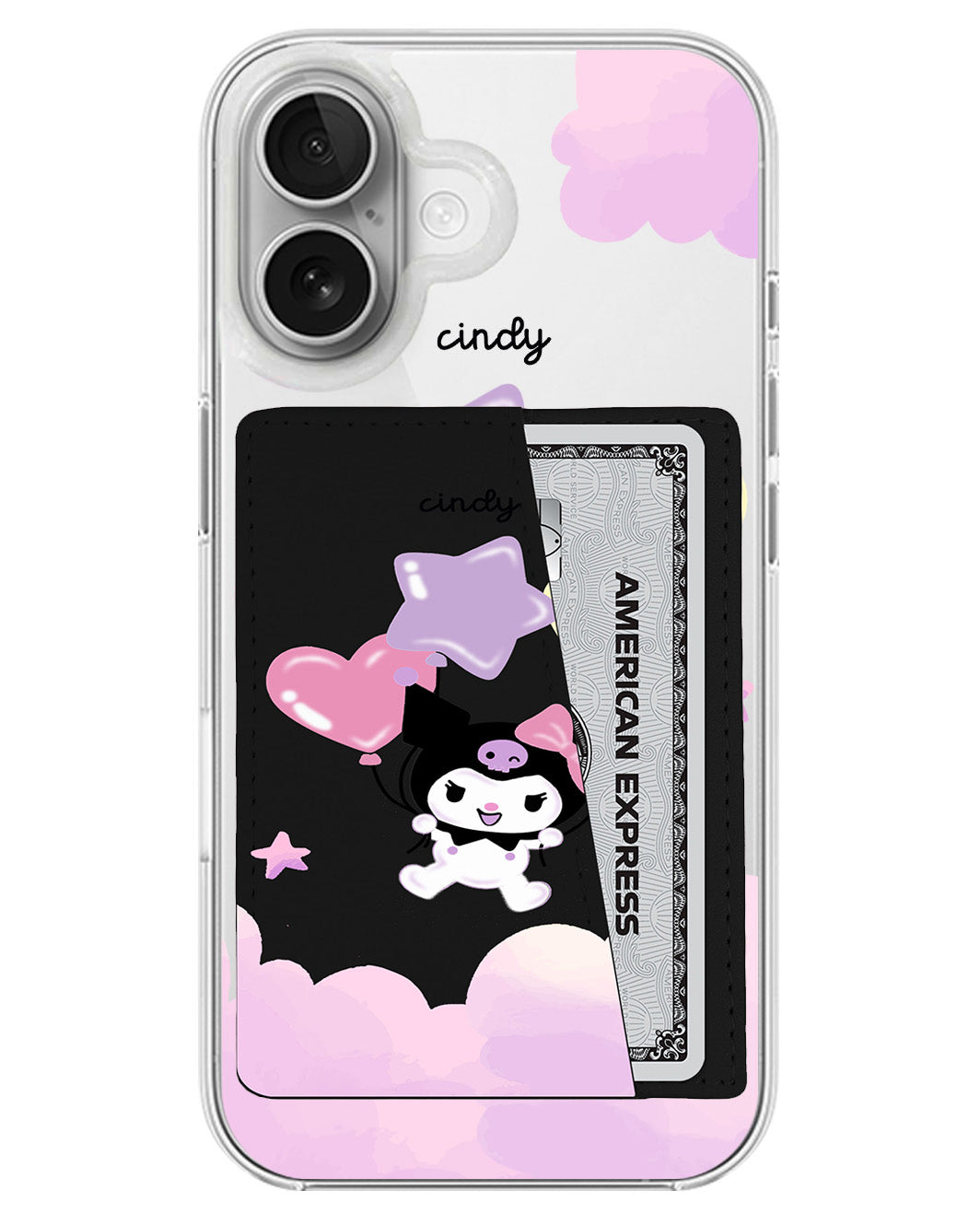 iPhone Leather Wallet Case - Balloon Kuromi