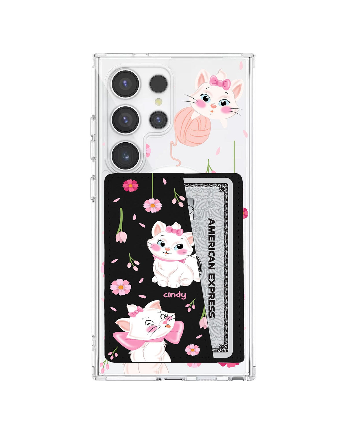 Android Leather Wallet Case - Marrie Cat Flower