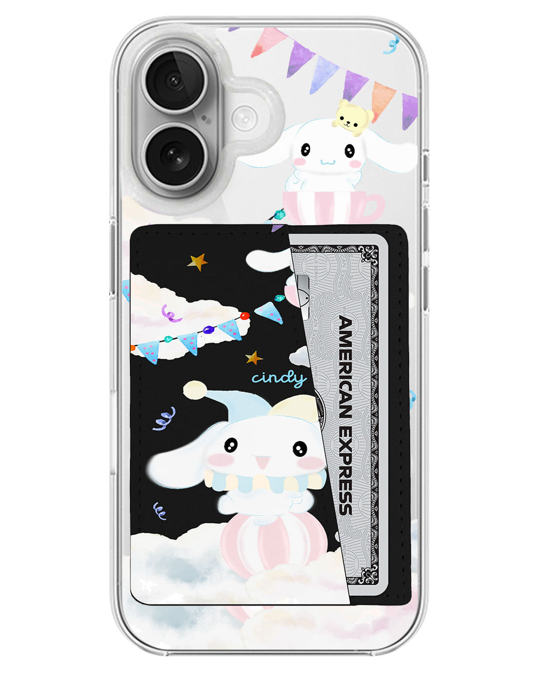 iPhone Leather Wallet Case - Cinnamoroll Circus