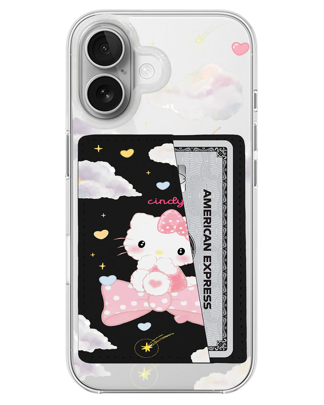 iPhone Leather Wallet Case - Cute Kitty