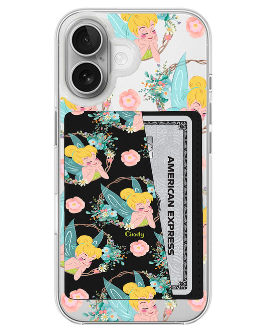 iPhone Leather Wallet Case - Tinkerbell Pattern