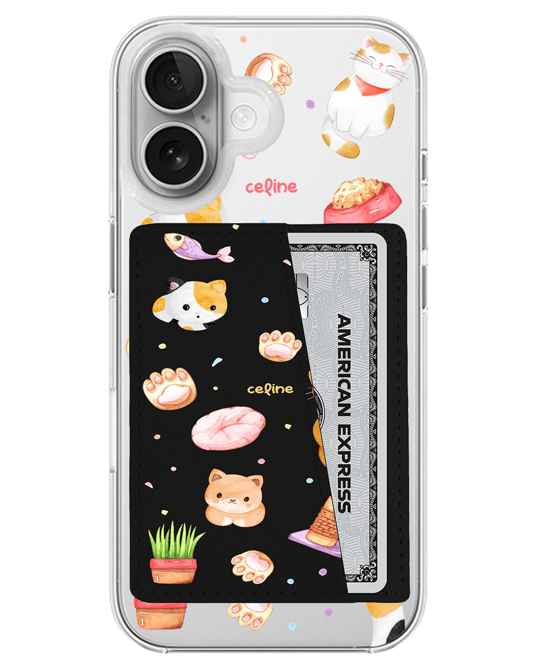 iPhone Leather Wallet Case - Play With Kitty