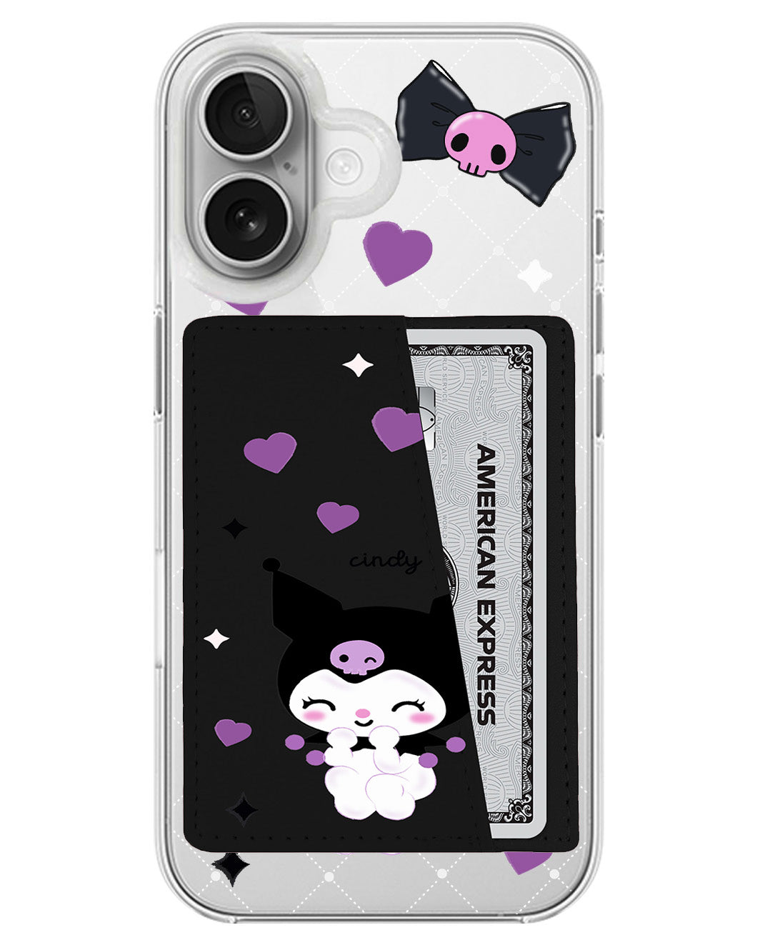 iPhone Leather Wallet Case - Naughty Kuromi