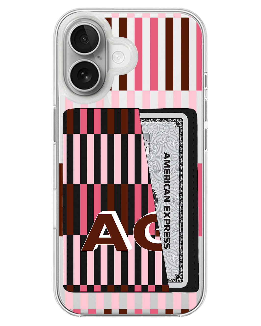 iPhone Leather Wallet Case - Strawberry Mocha B