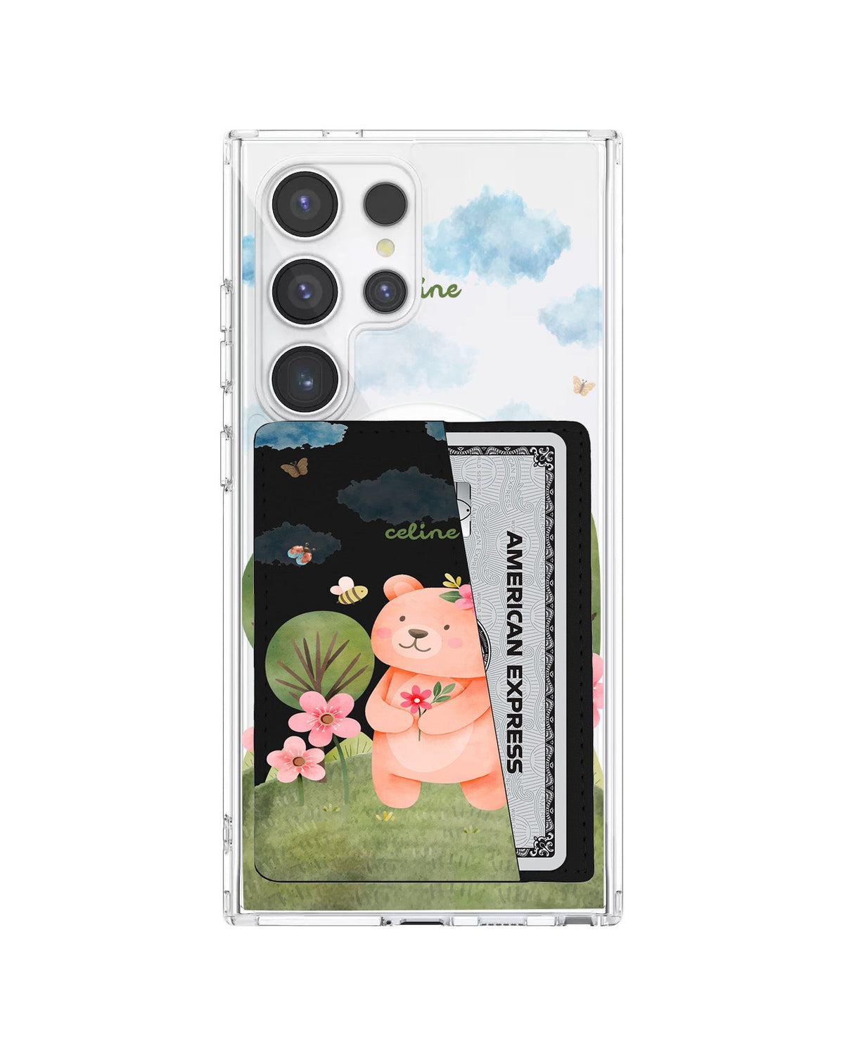 Android Leather Wallet Case - Bear In Spring