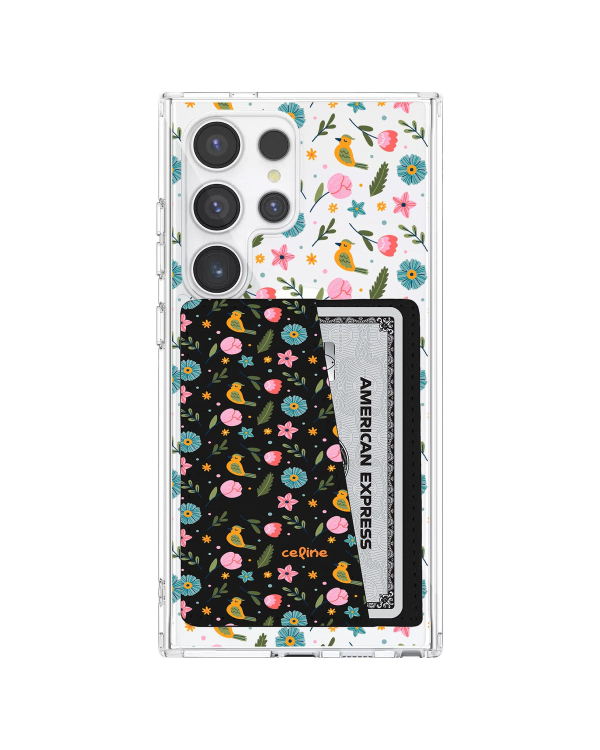 Android Leather Wallet Case - Flower Bird
