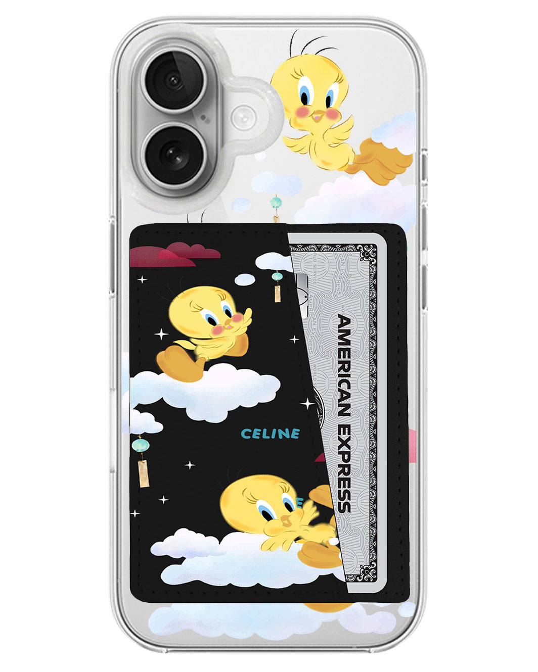 iPhone Leather Wallet Case - Tweety In Sky