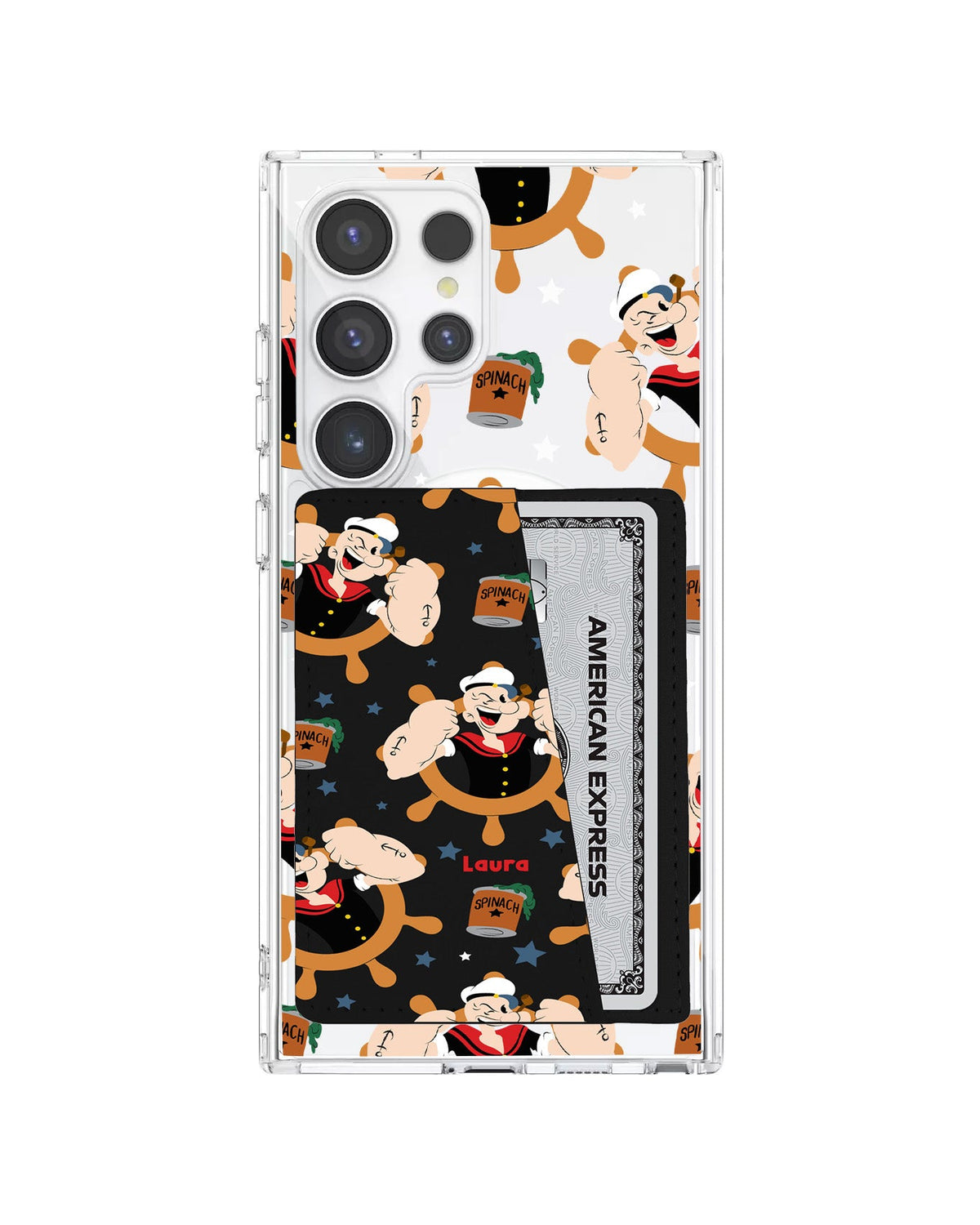 Android Leather Wallet Case - Popeye Pattern