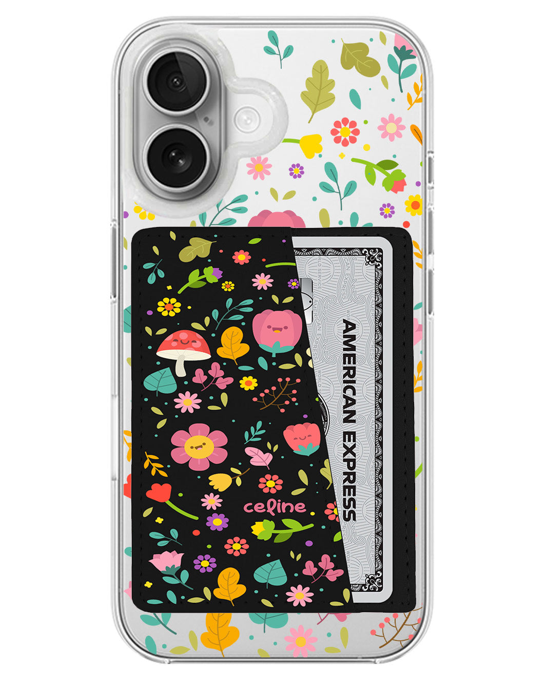 iPhone Leather Wallet Case - Fun Floral