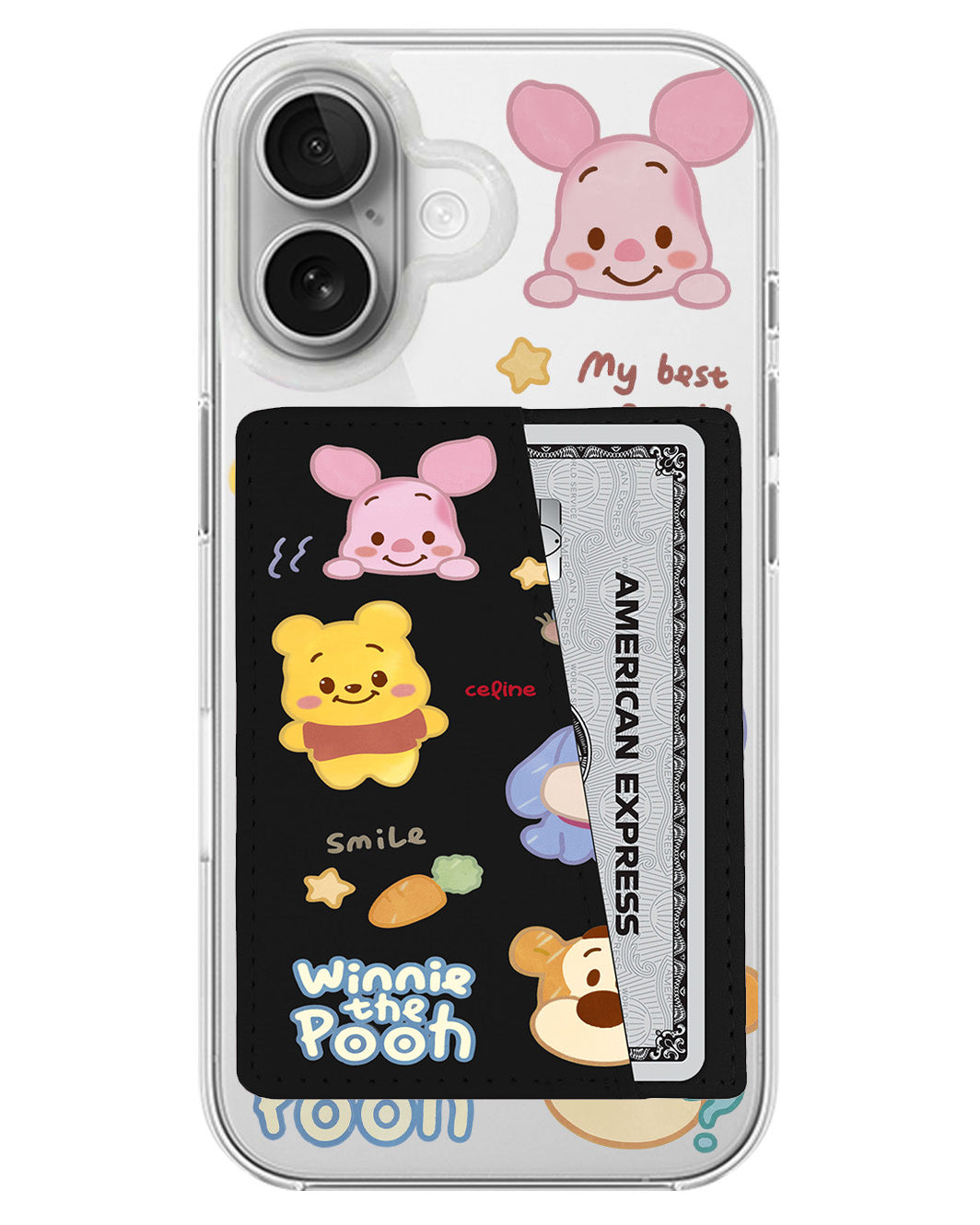 iPhone Leather Wallet Case - Pooh And Friend