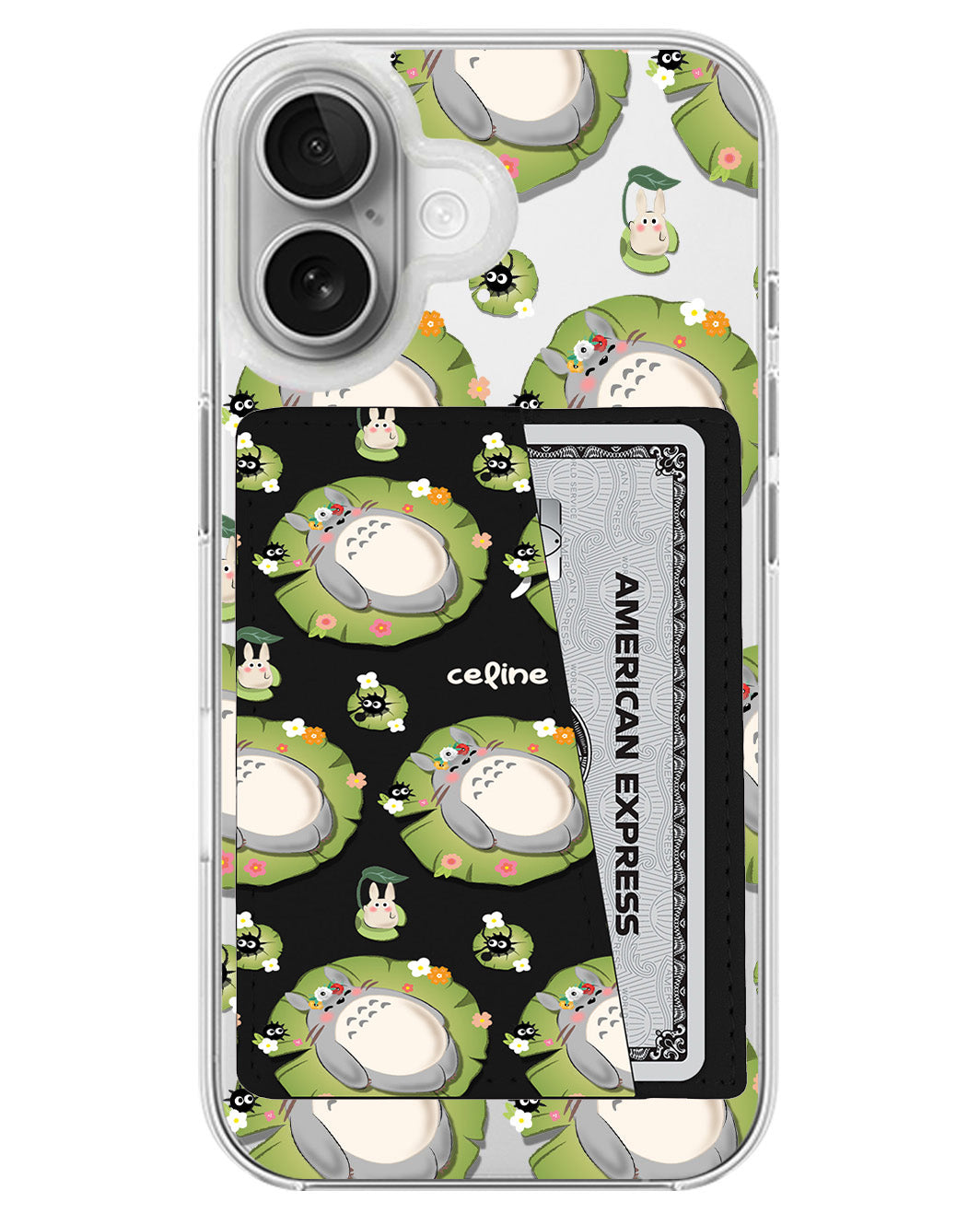 iPhone Leather Wallet Case - Totoro pattern