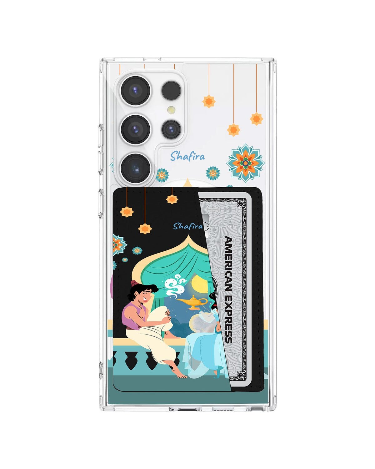 Android Leather Wallet Case - Aladdin With Jasmin