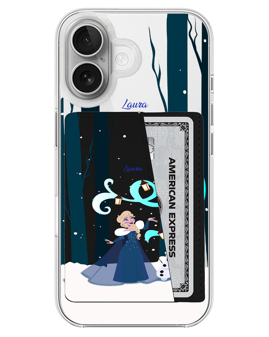 iPhone Leather Wallet Case - Elsa Olaf
