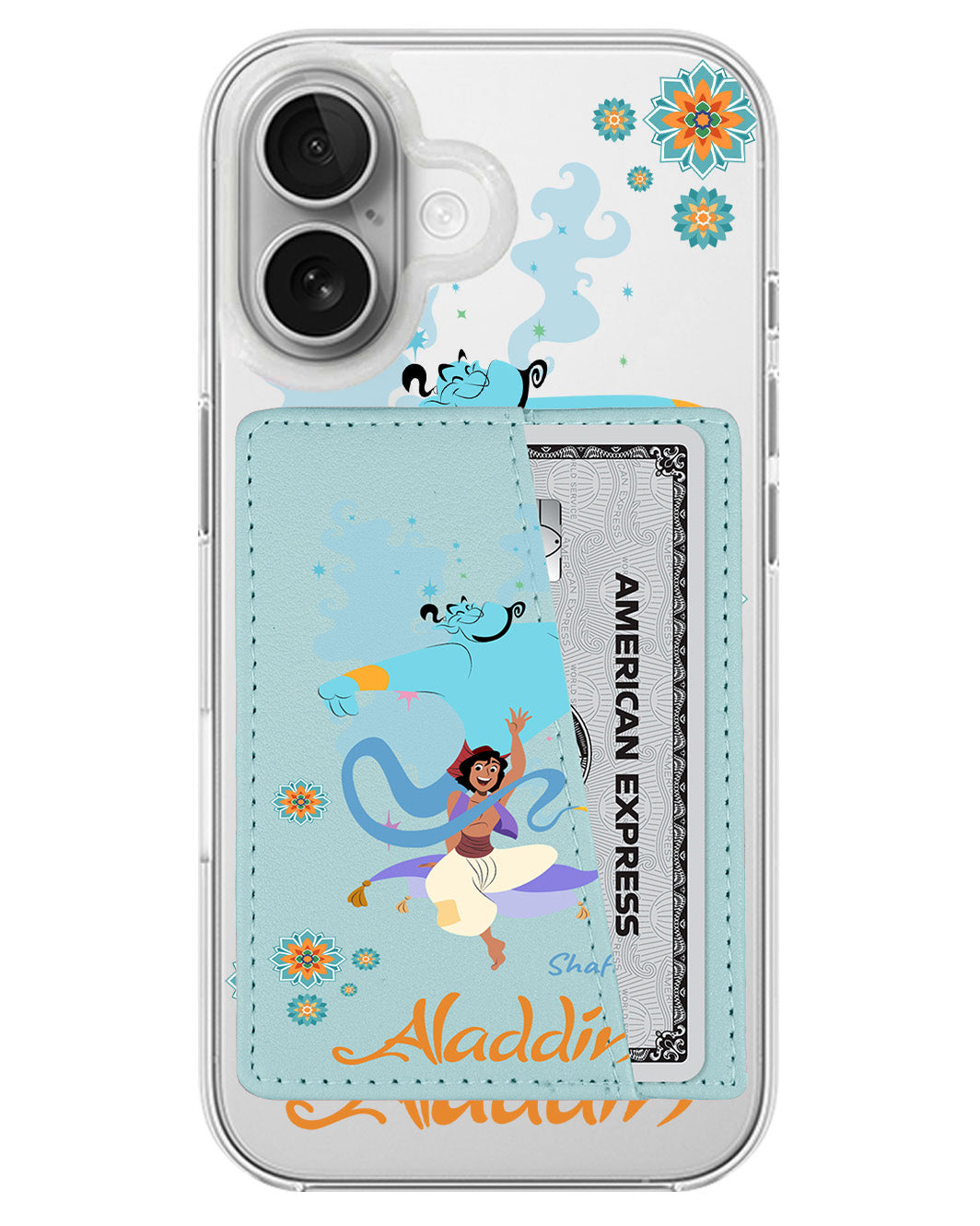 iPhone Leather Wallet Case - Aladdin And Genie
