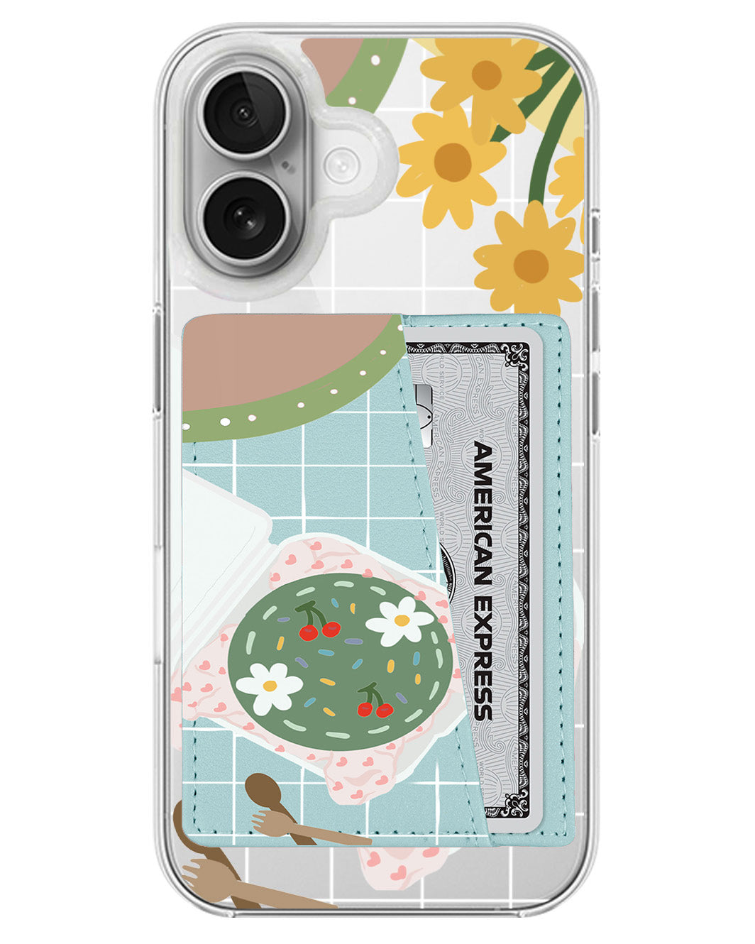 iPhone Leather Wallet Case - Cherry Bento
