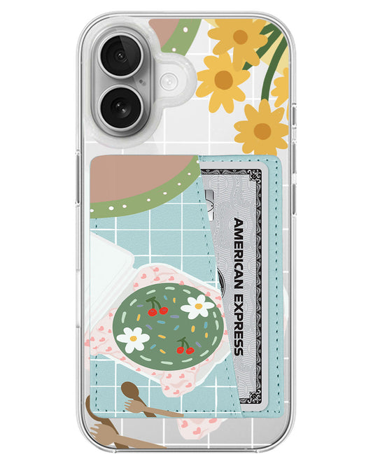 iPhone Leather Wallet Case - Cherry Bento