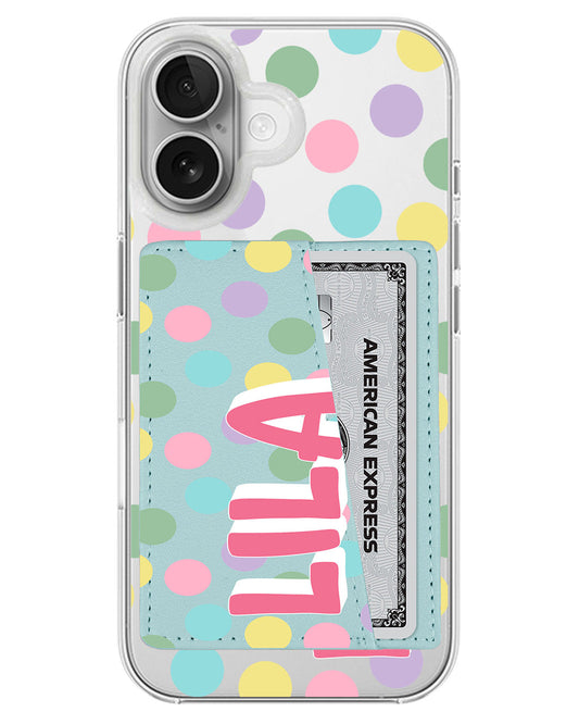 iPhone Leather Wallet Case - Dotty Delight
