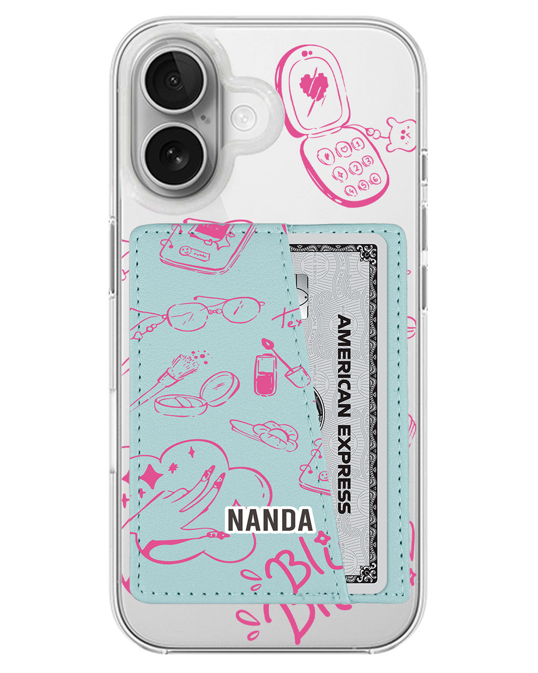 iPhone Leather Wallet Case - Girly Notes