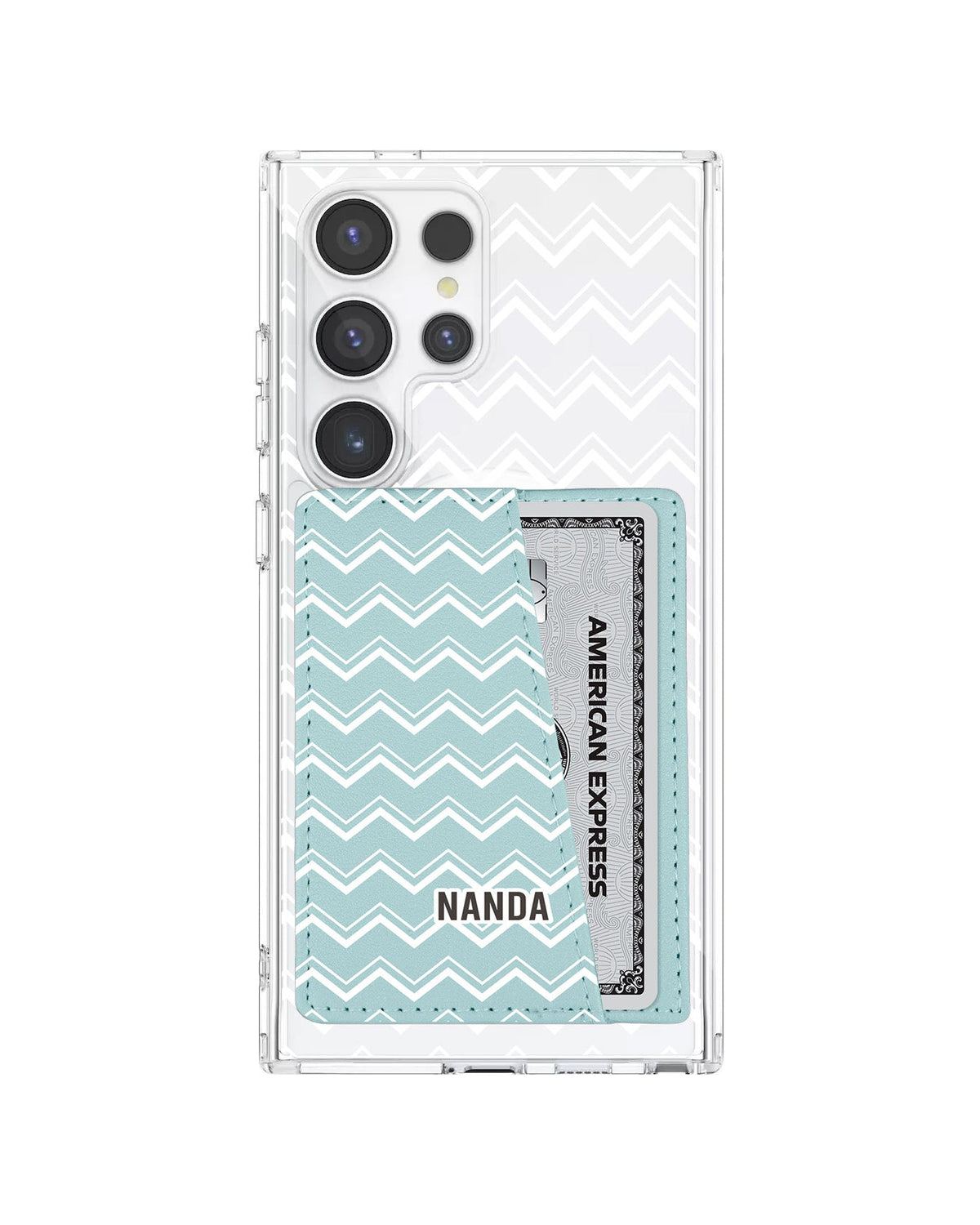 Android Leather Wallet Case - Lavender Zigzag