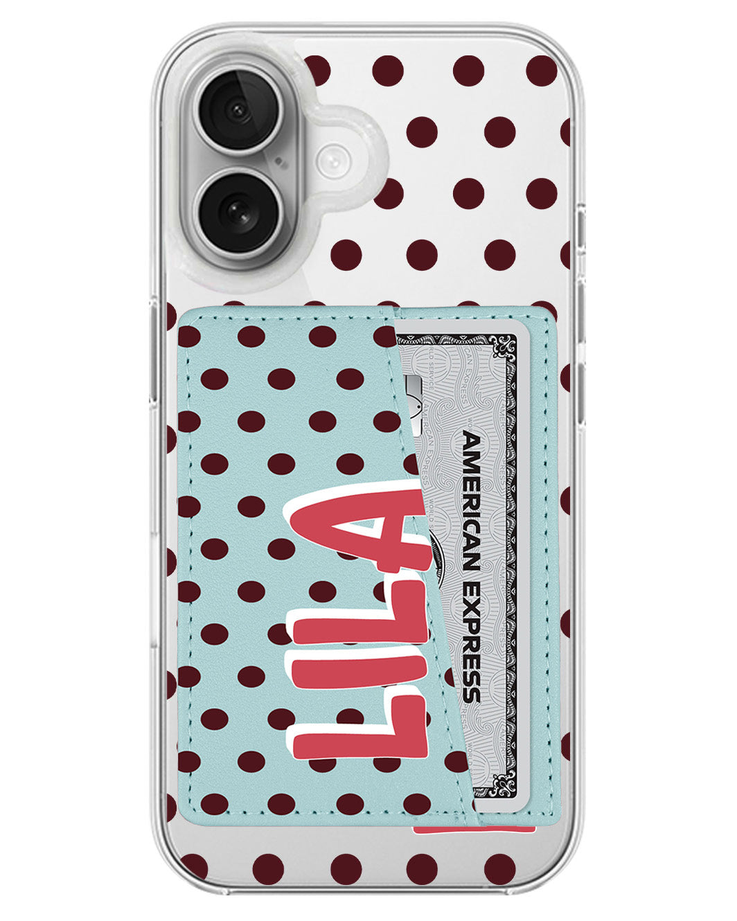 iPhone Leather Wallet Case - Midnight Dots