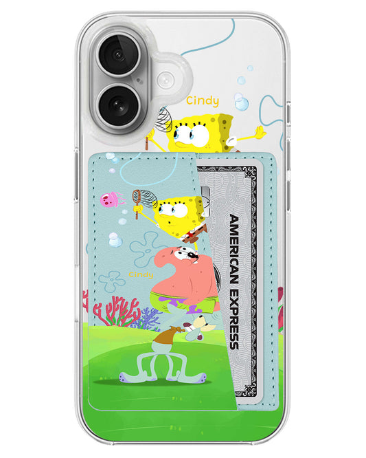 iPhone Leather Wallet Case - Spongebob 1