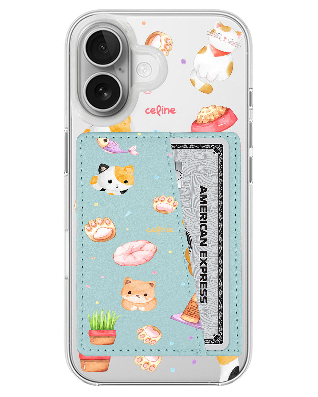 iPhone Leather Wallet Case - Play With Kitty