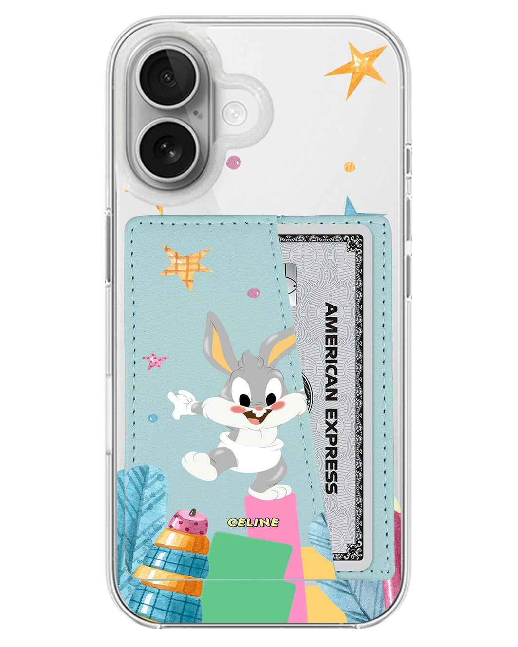 iPhone Leather Wallet Case - Baby Bugs Play