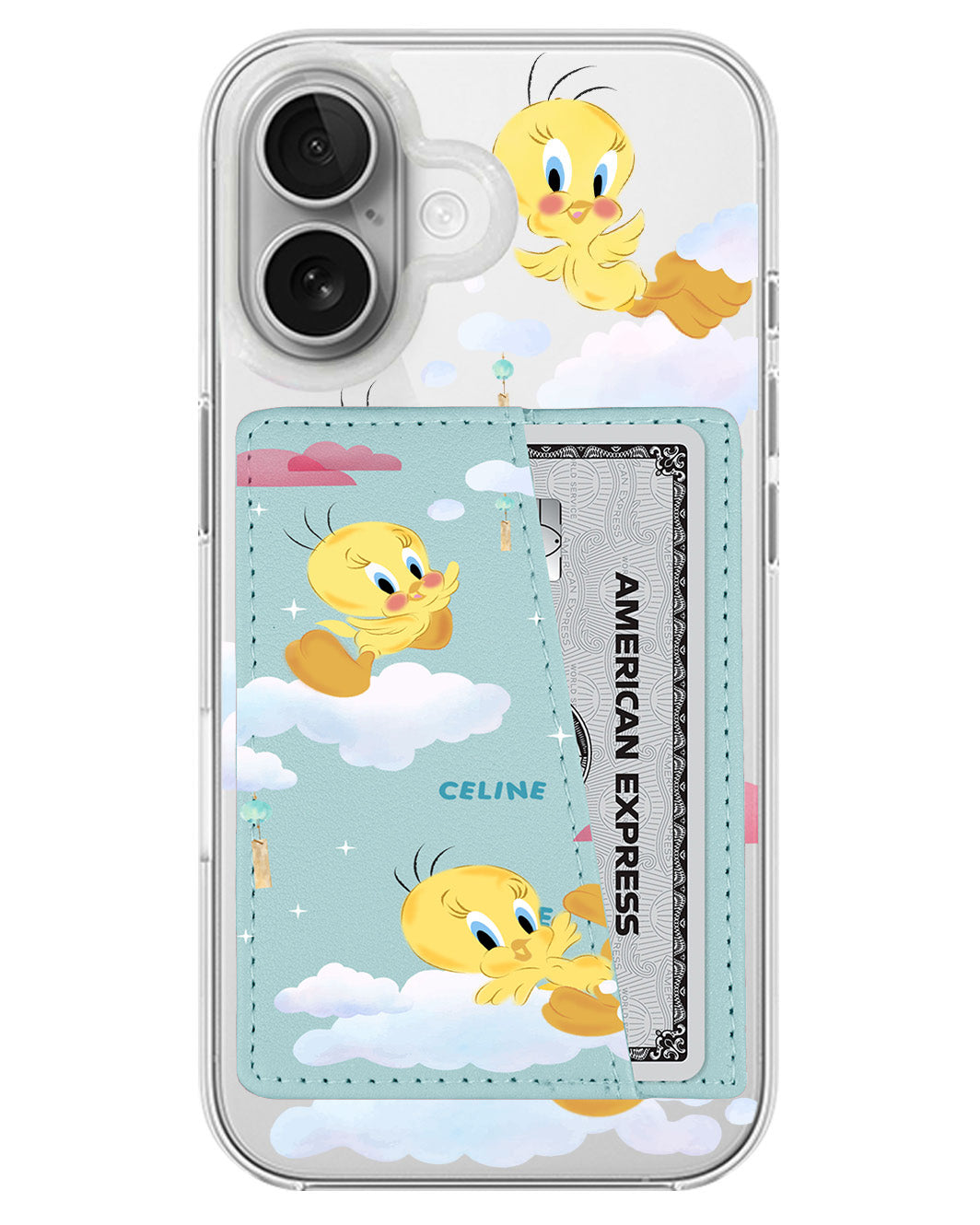 iPhone Leather Wallet Case - Tweety In Sky