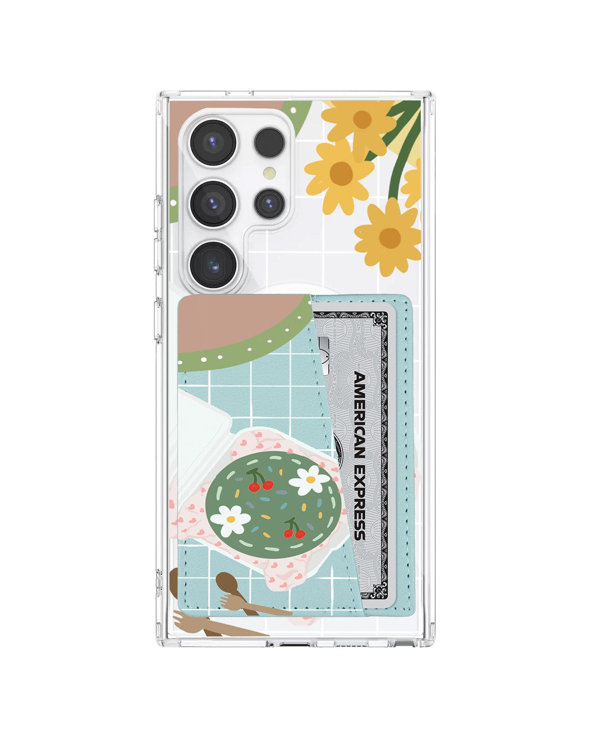 Android Leather Wallet Case - Cherry Bento