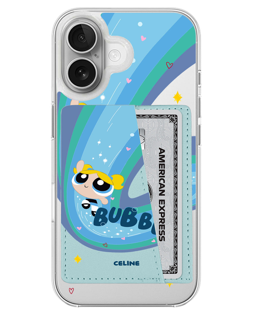 iPhone Leather Wallet Case - Bubbles