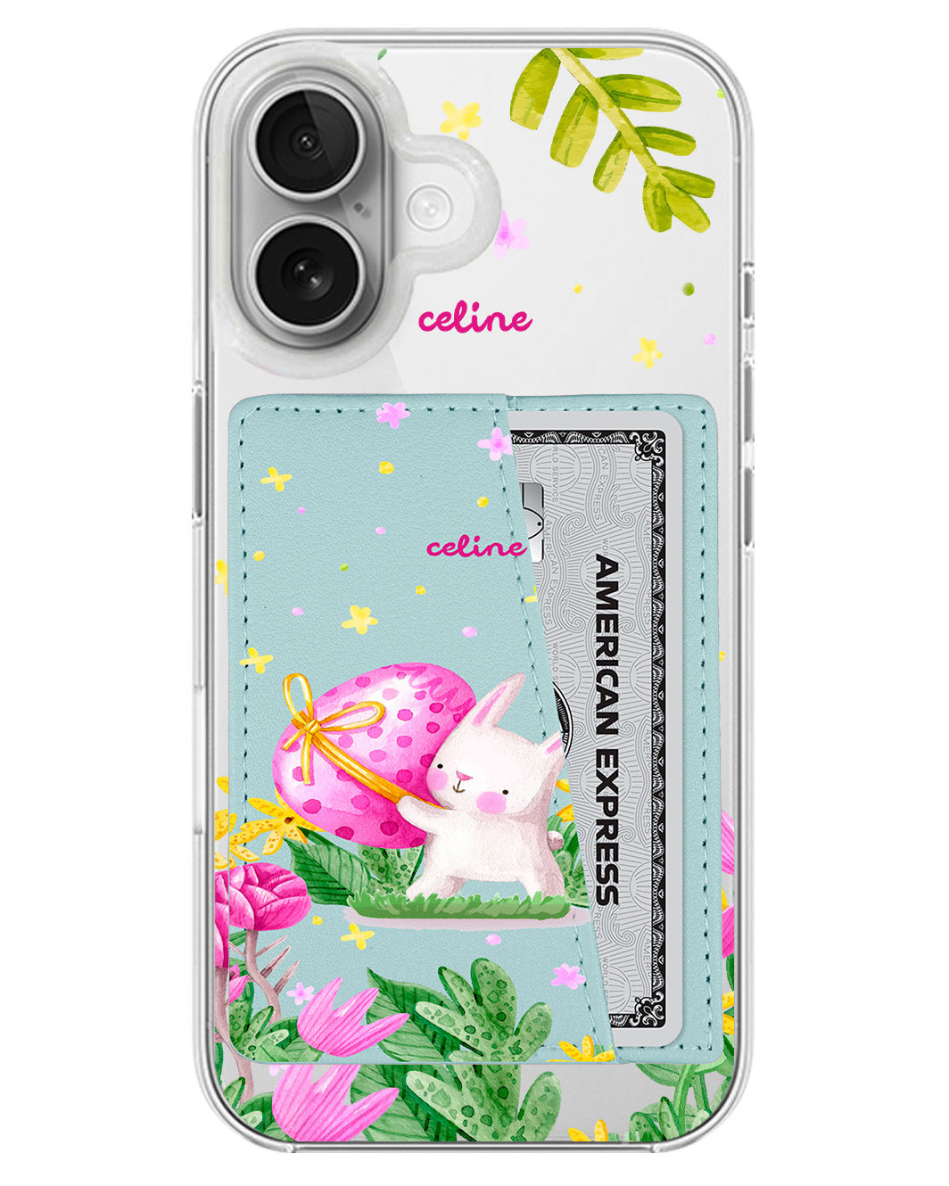 iPhone Leather Wallet Case - Easter Bunny