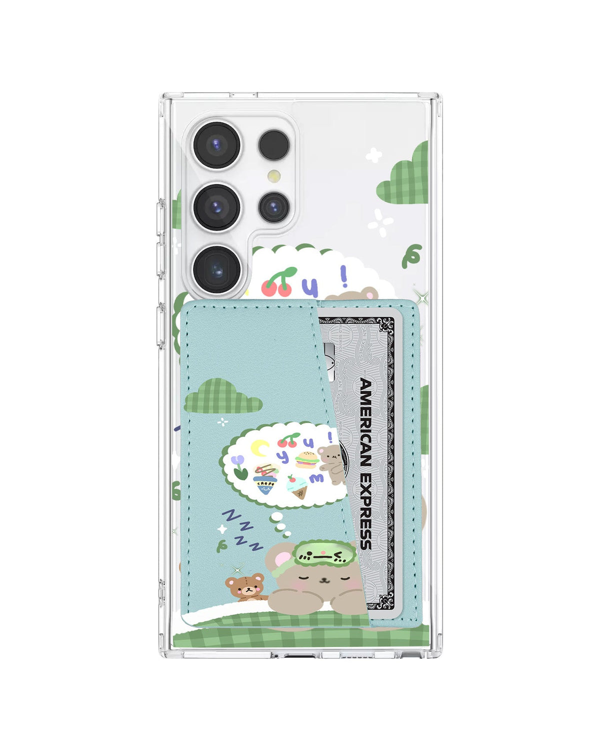 Android Leather Wallet Case - Dreaming Teddy