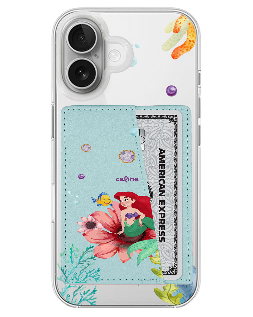 iPhone Leather Wallet Case - Little Mermaid