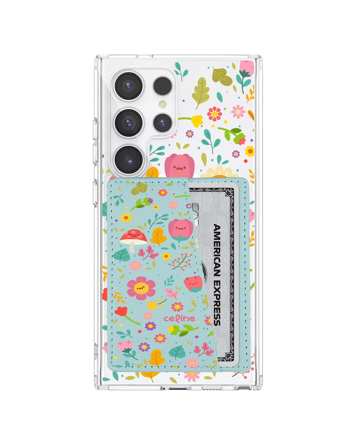 Android Leather Wallet Case - Fun Floral