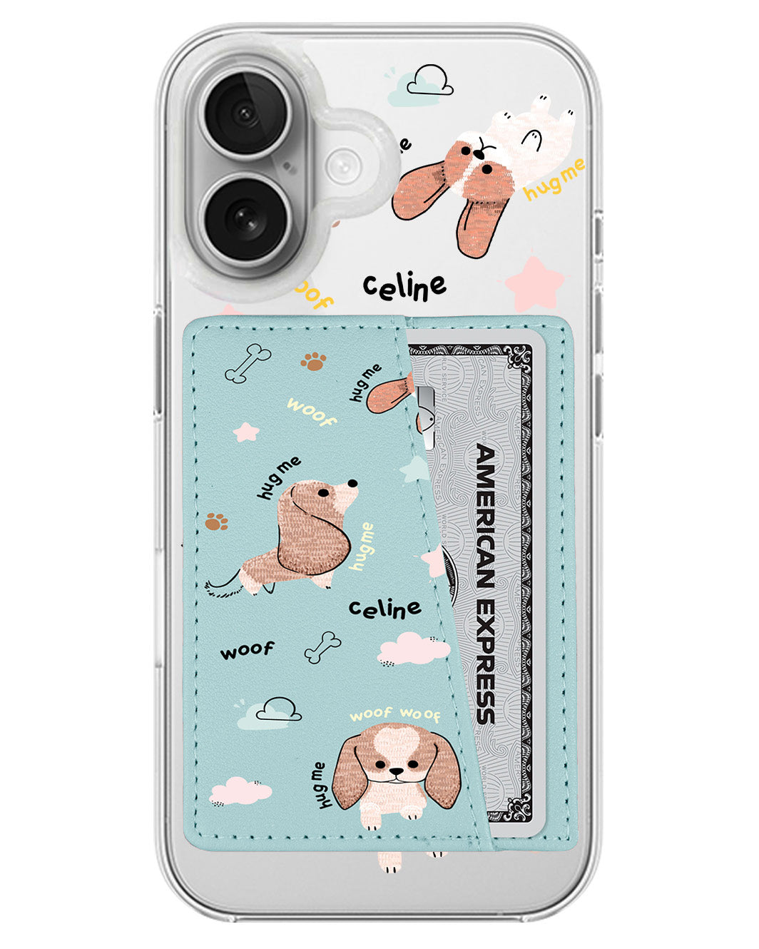 iPhone Leather Wallet Case - Woof Woof