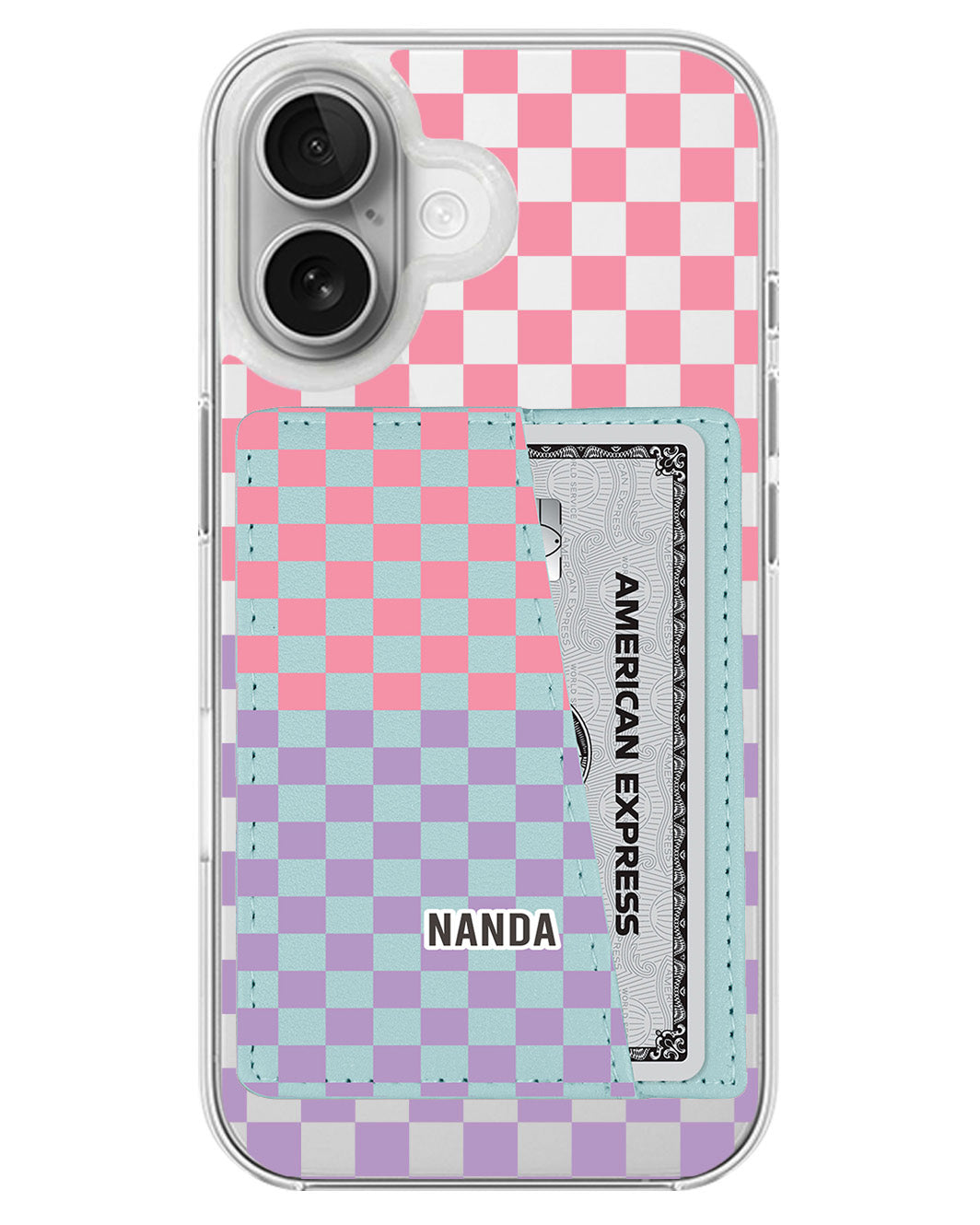 iPhone Leather Wallet Case - Candy checkmate