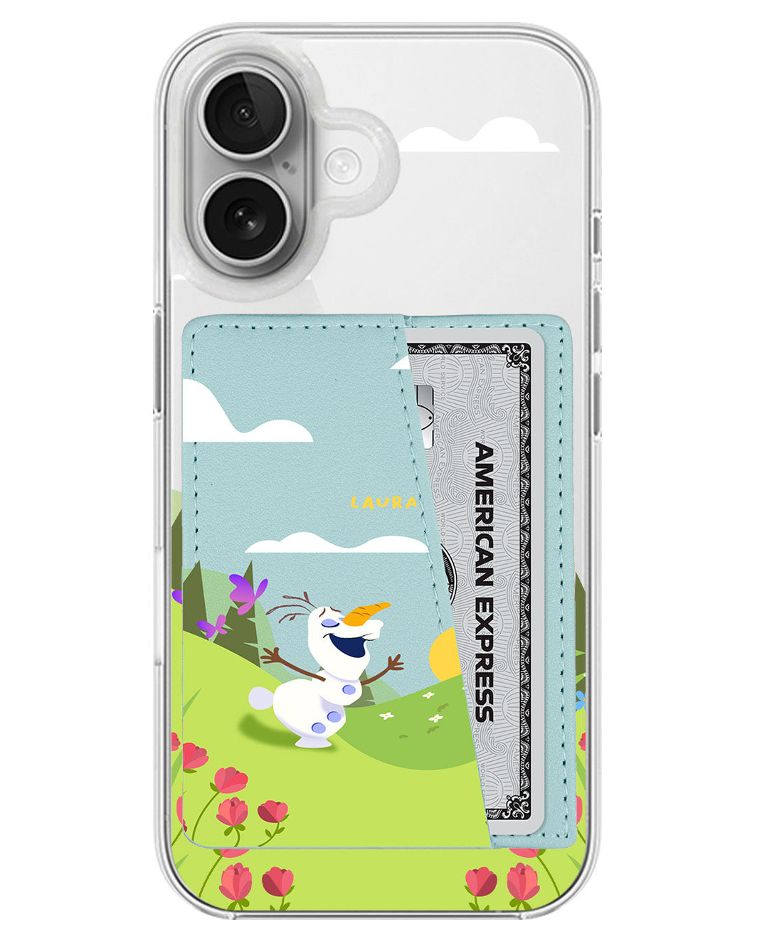 iPhone Leather Wallet Case - Olaf Love Spring