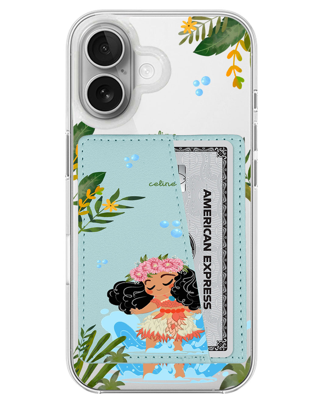 iPhone Leather Wallet Case - Moana Dance