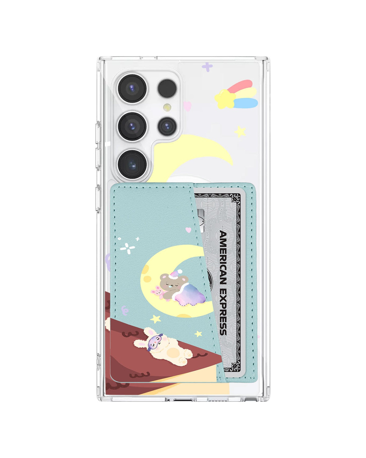 Android Leather Wallet Case - Moon Teddy