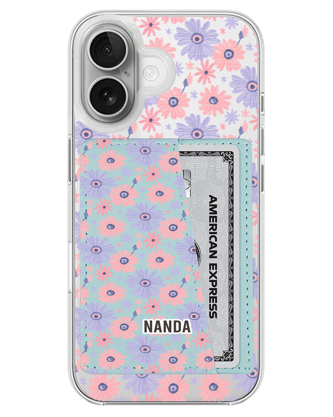 iPhone Leather Wallet Case - Lilac Meadow