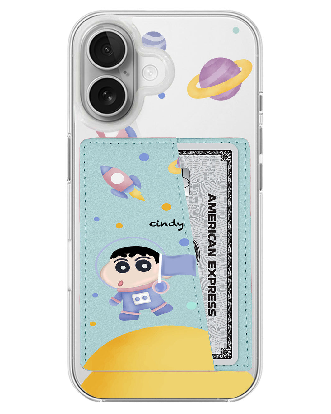 iPhone Leather Wallet Case - Shincan In The moon