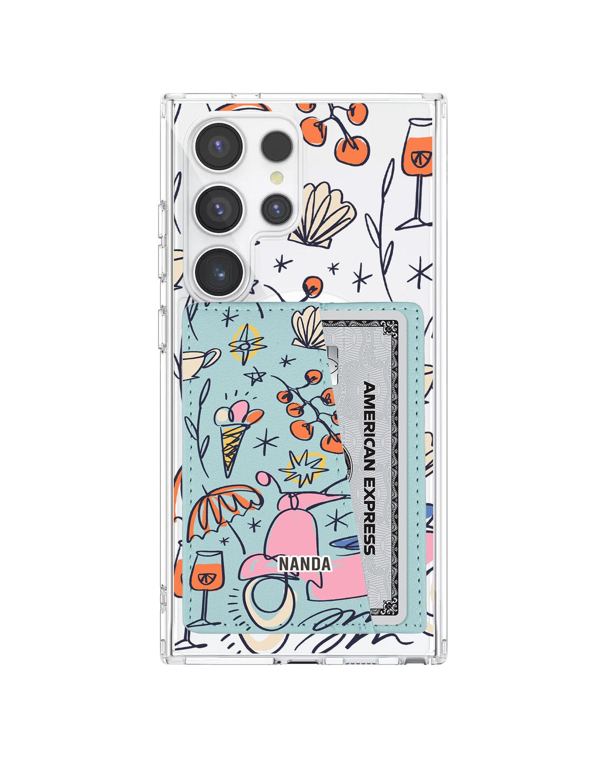 Android Leather Wallet Case - Vacation Scribbles