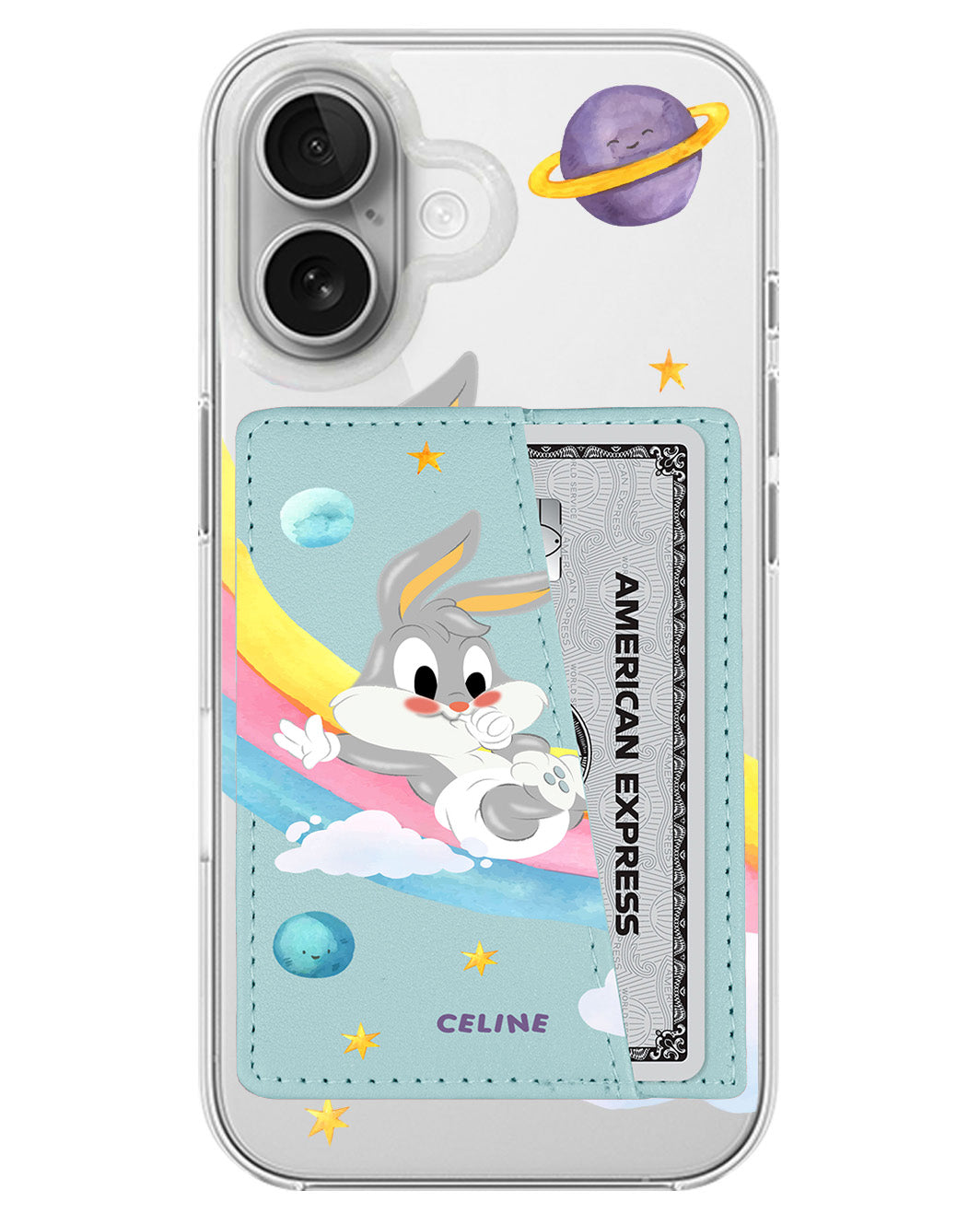 iPhone Leather Wallet Case - Baby Bugs Dream