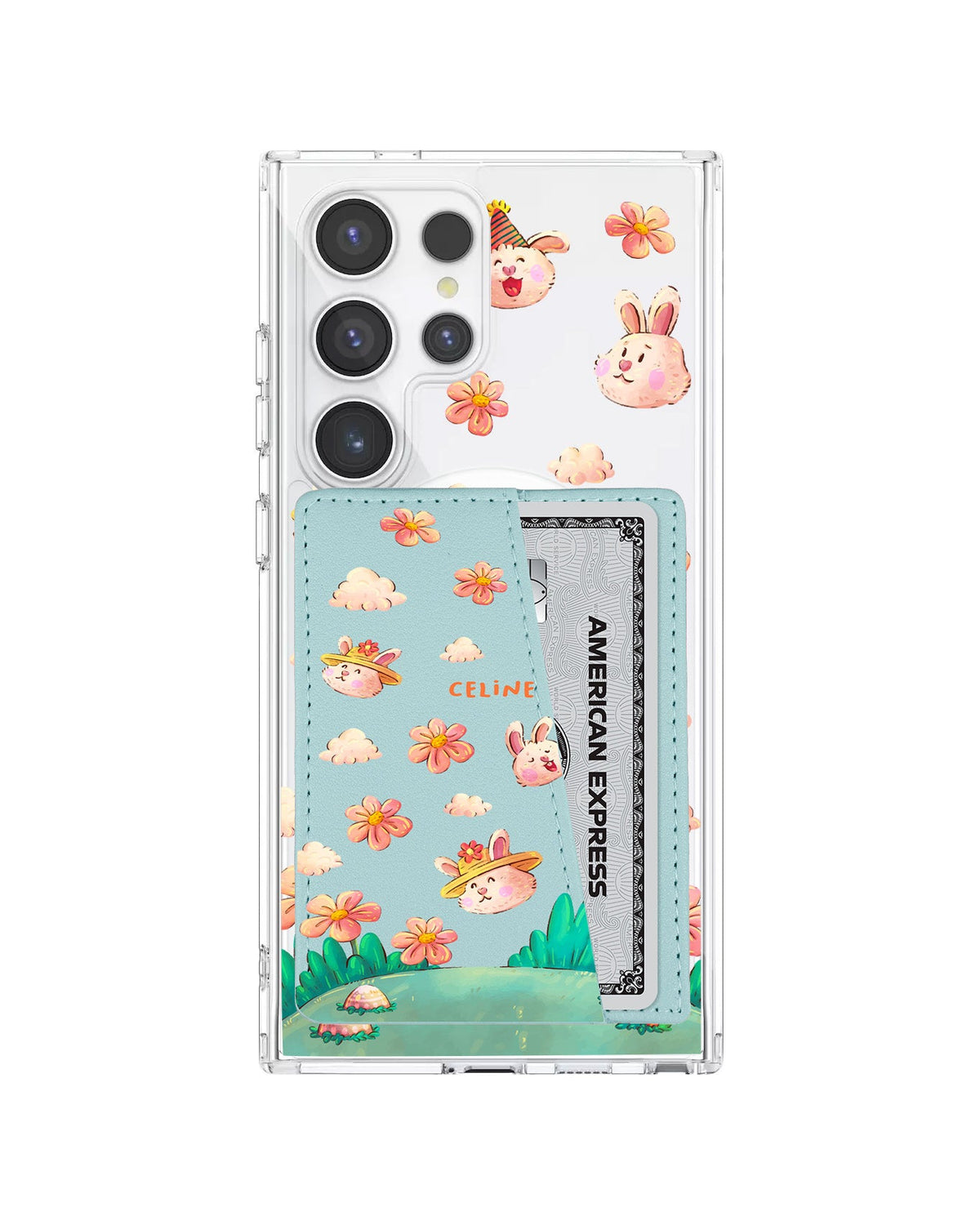 Android Leather Wallet Case - Gardening Bunny