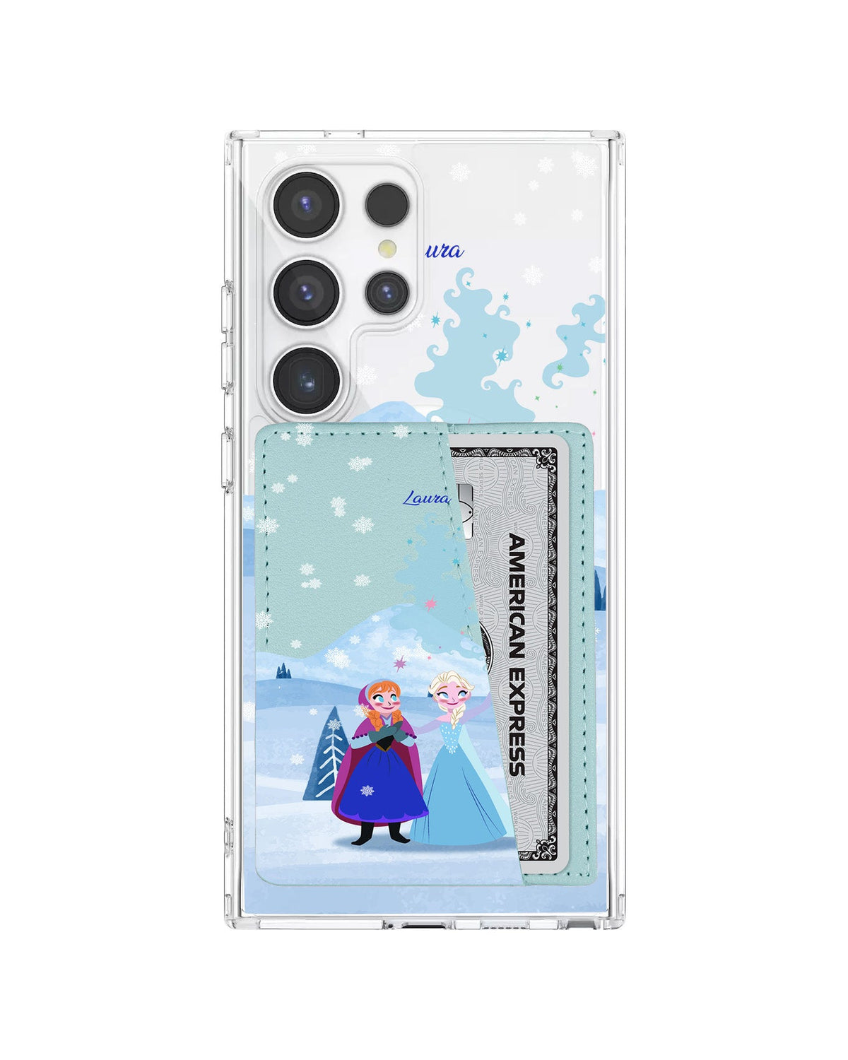 Android Leather Wallet Case - Elsa And Anna