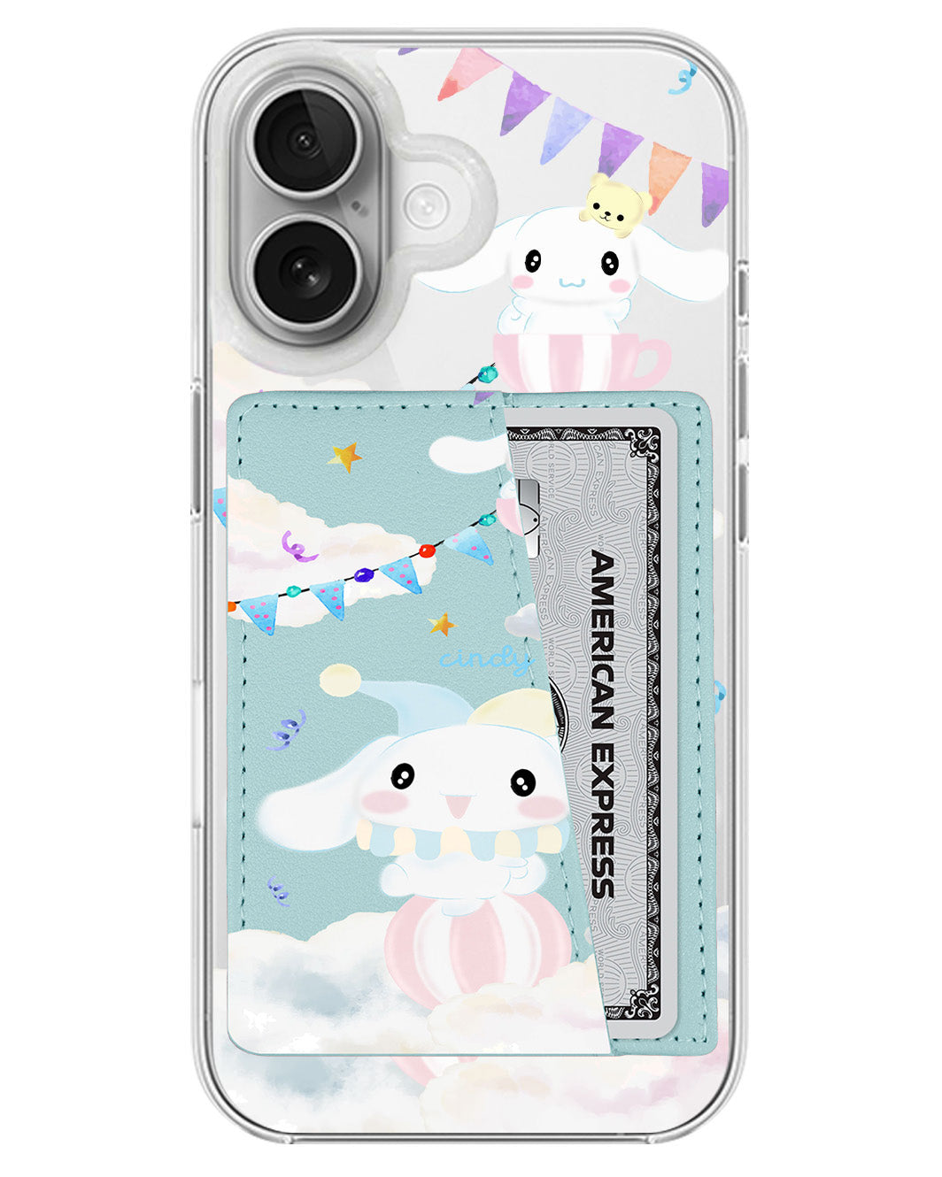 iPhone Leather Wallet Case - Cinnamoroll Circus