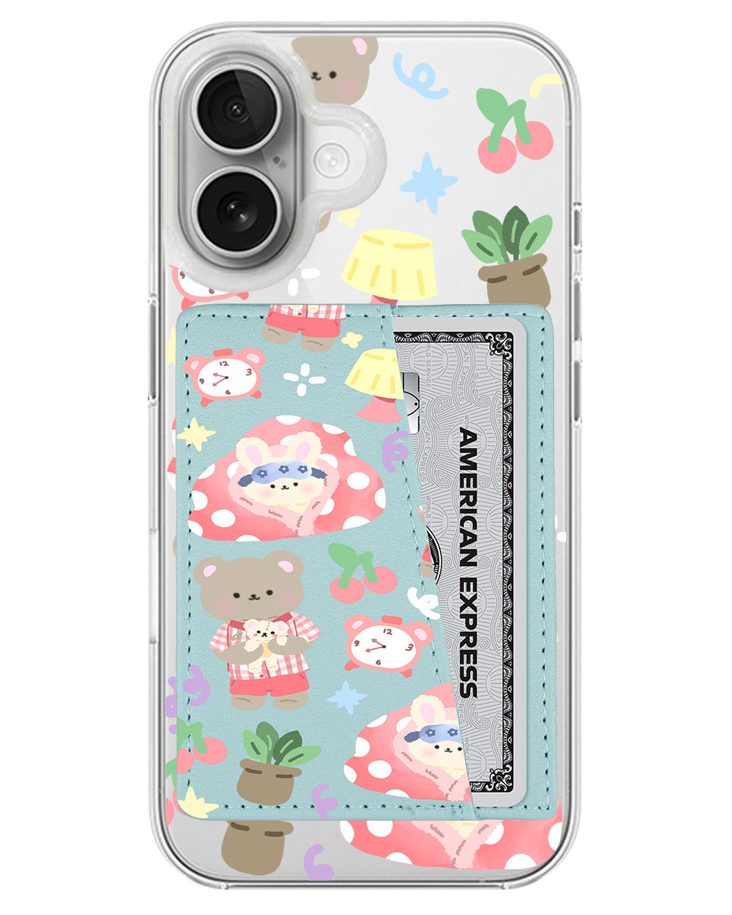 iPhone Leather Wallet Case - Pyjamas Teddy