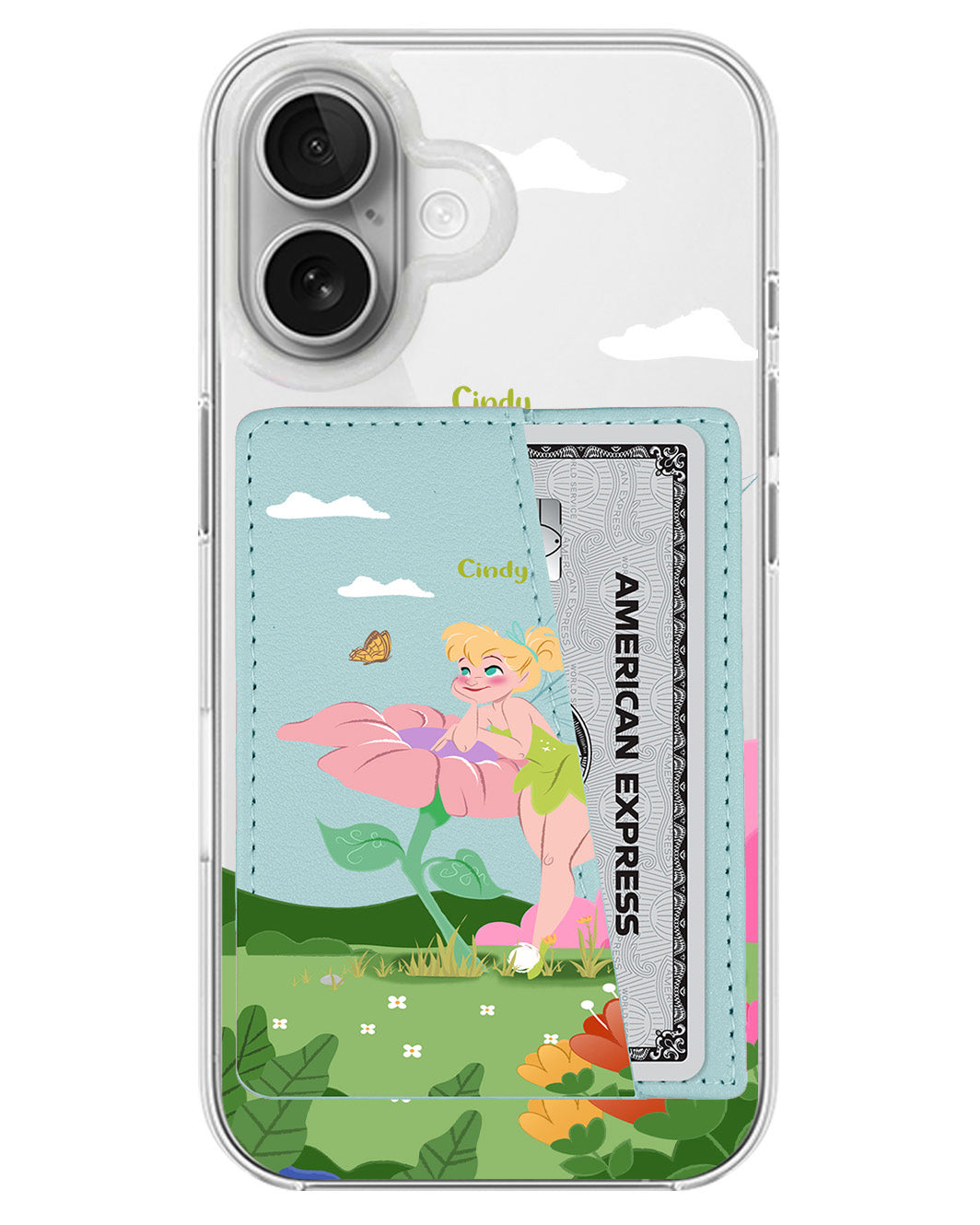 iPhone Leather Wallet Case - Tink Flower