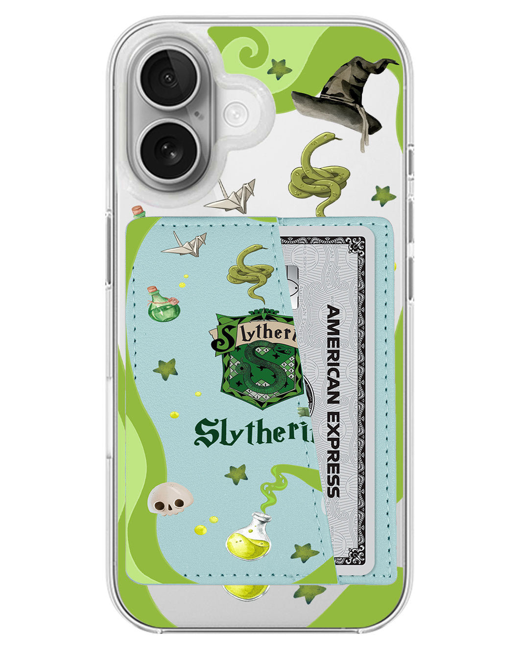 iPhone Leather Wallet Case - Slytherin